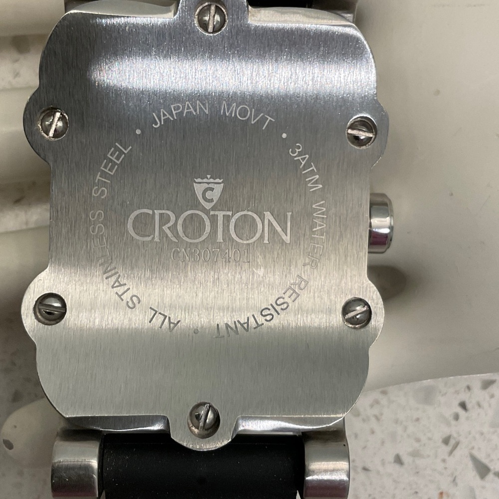 Croton Green Dial Watch with Black Strap - Picture 7 of 7